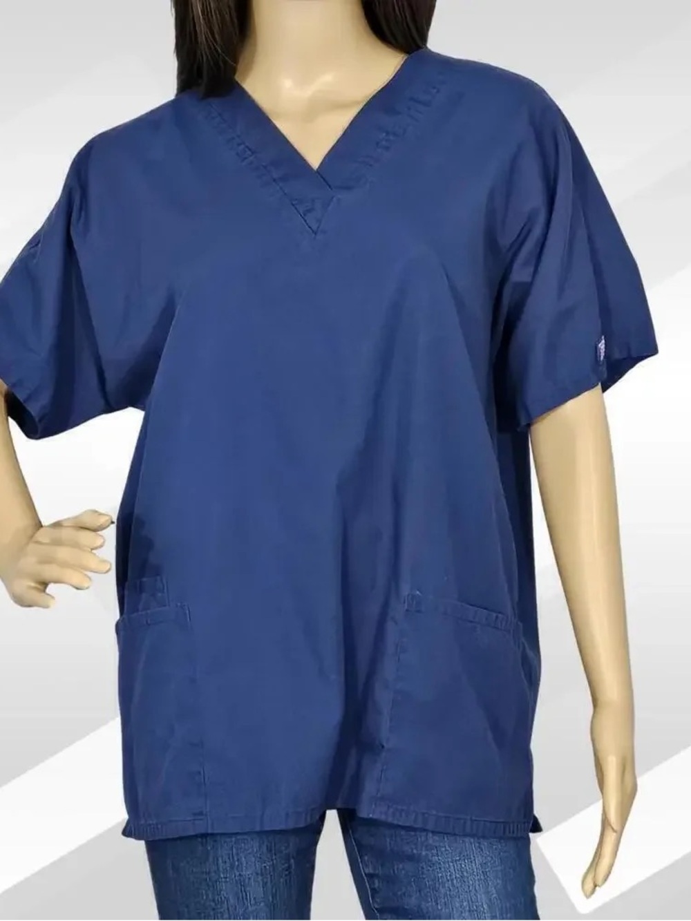 Classic Men's V-Neck Scrub Top - Navy